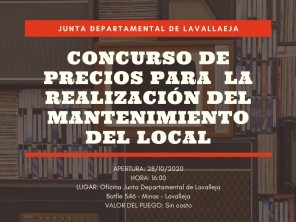 Concurso de precios para la realización del mantenimiento del local de la Junta Departamental.